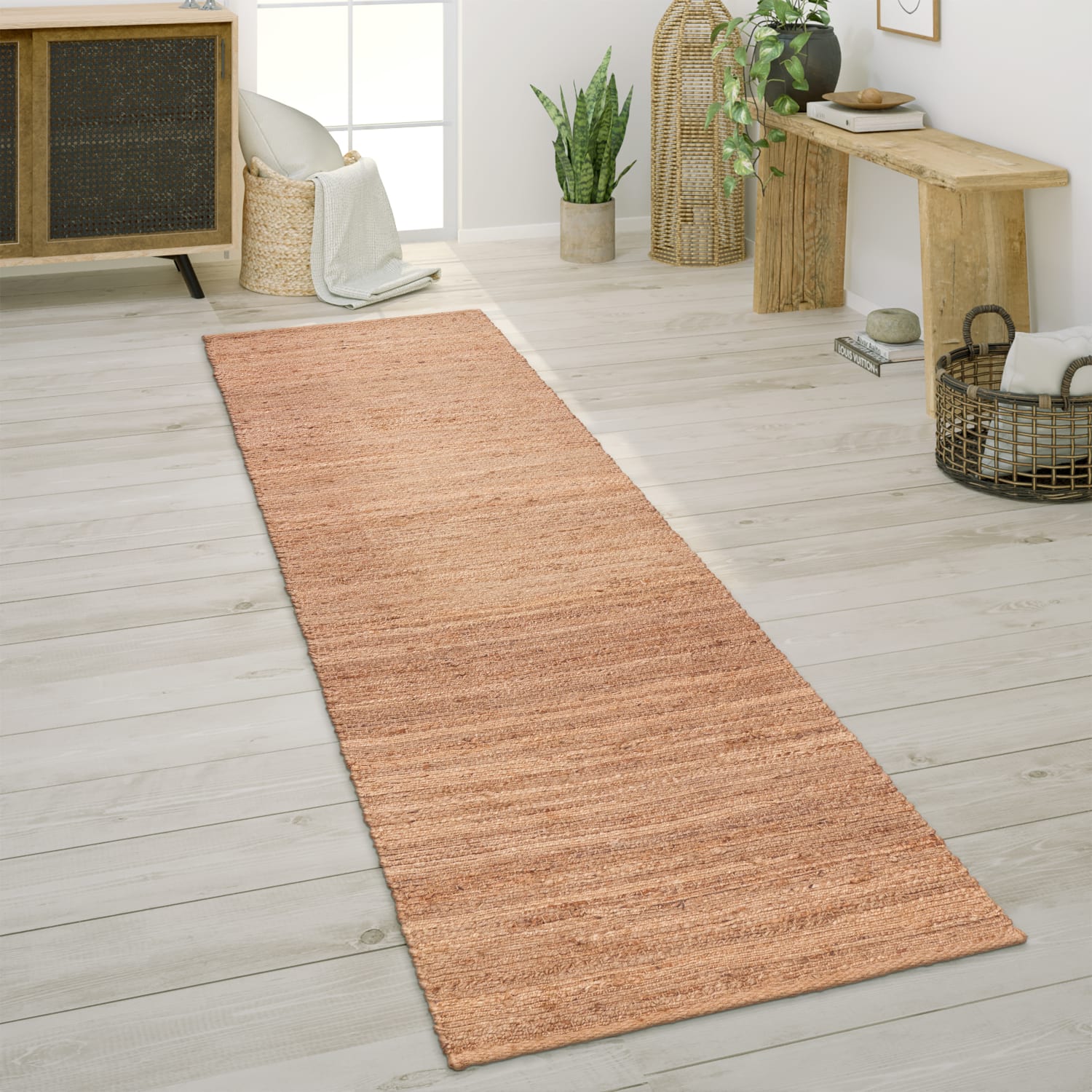Skive 689 – modern, 100% jute, weicher Teppich