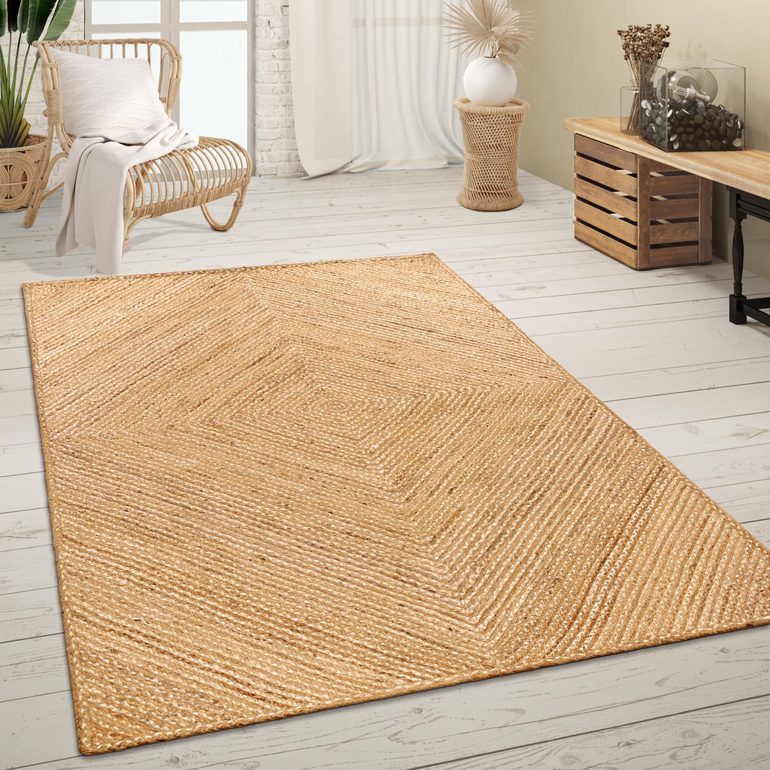 Skive 691 – klassisch, pflegeleicht, 100% jute, weicher Teppich