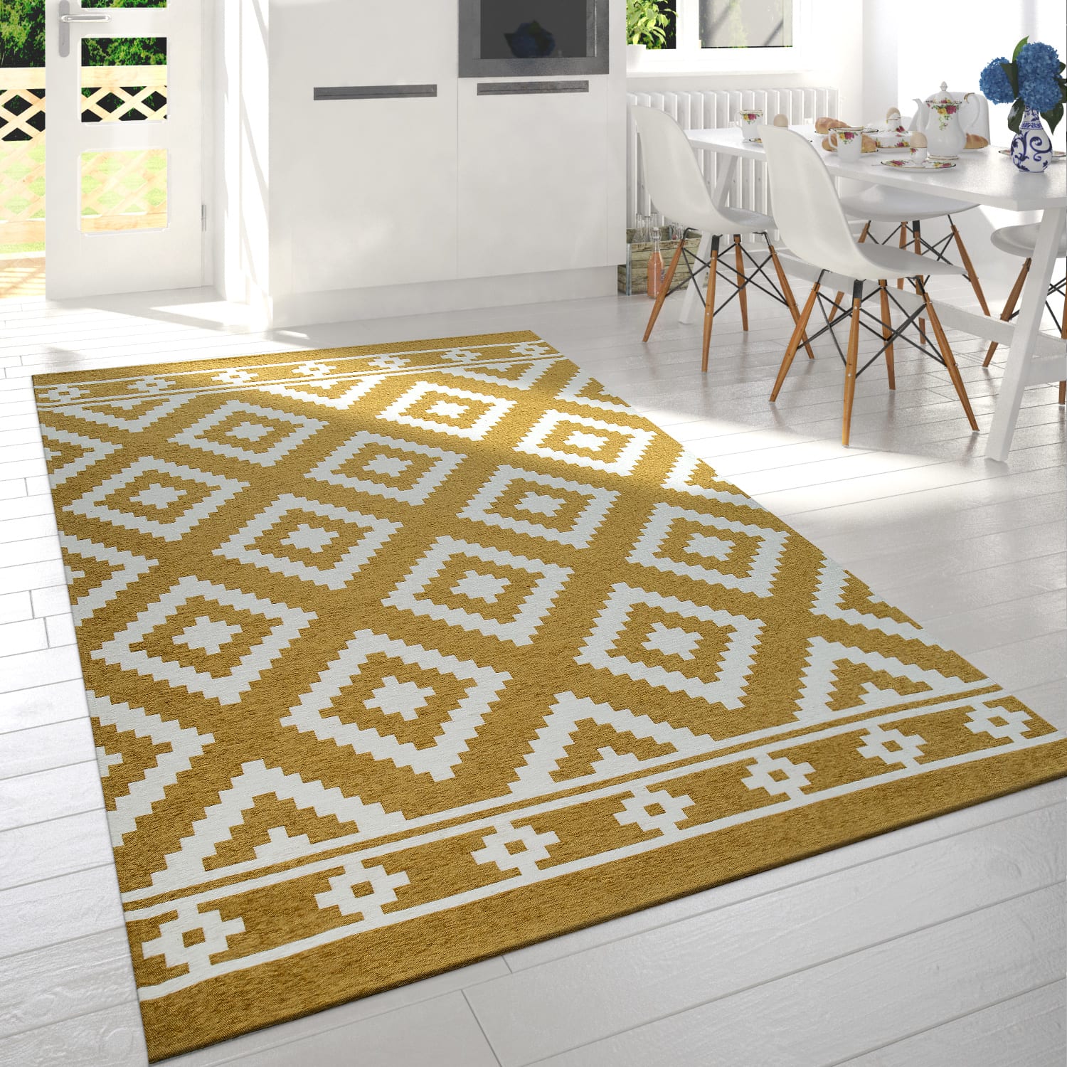 Mariba 095 – boho, pflegeleicht, 20% baumwolle, weicher Teppich