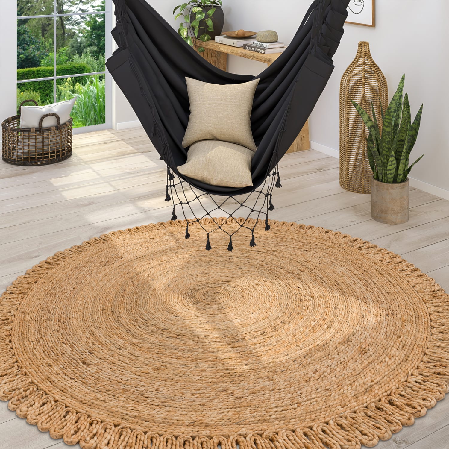 Viborg 596 – zeitlos, 100% jute, flacher Teppich