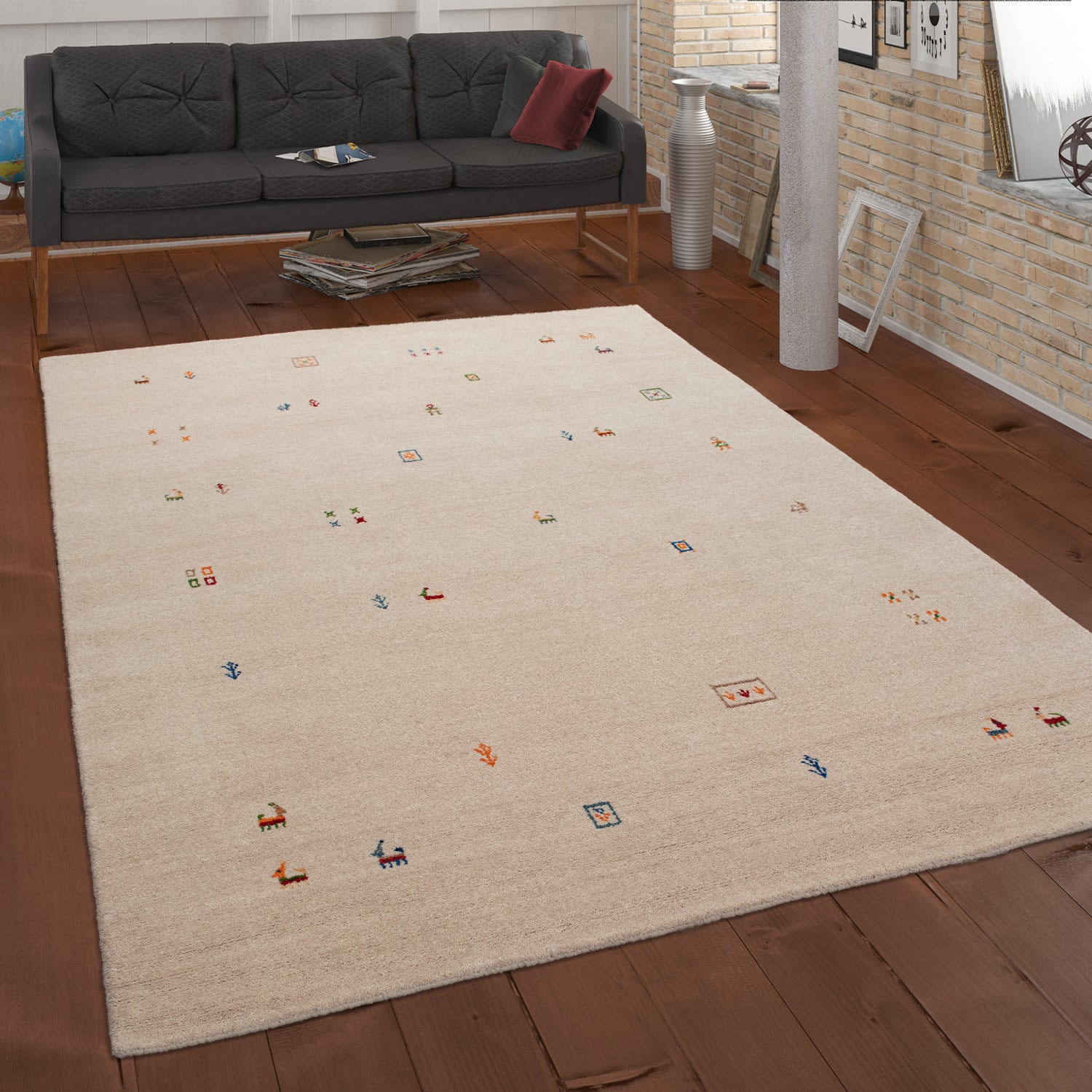 Gabbeh 312 – vintage, 100% wolle, weicher Teppich