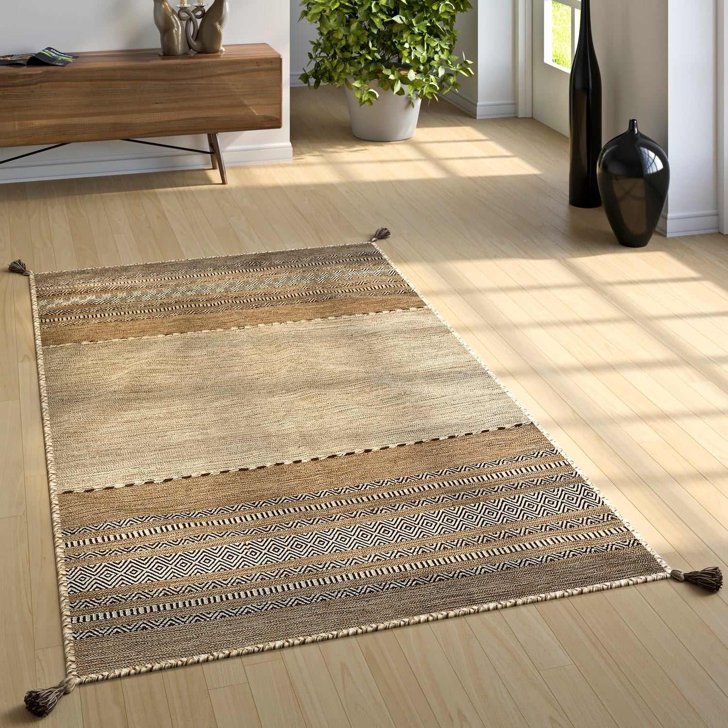 Kilim 217 – klassisch, pflegeleicht, 100% baumwolle, weicher Teppich
