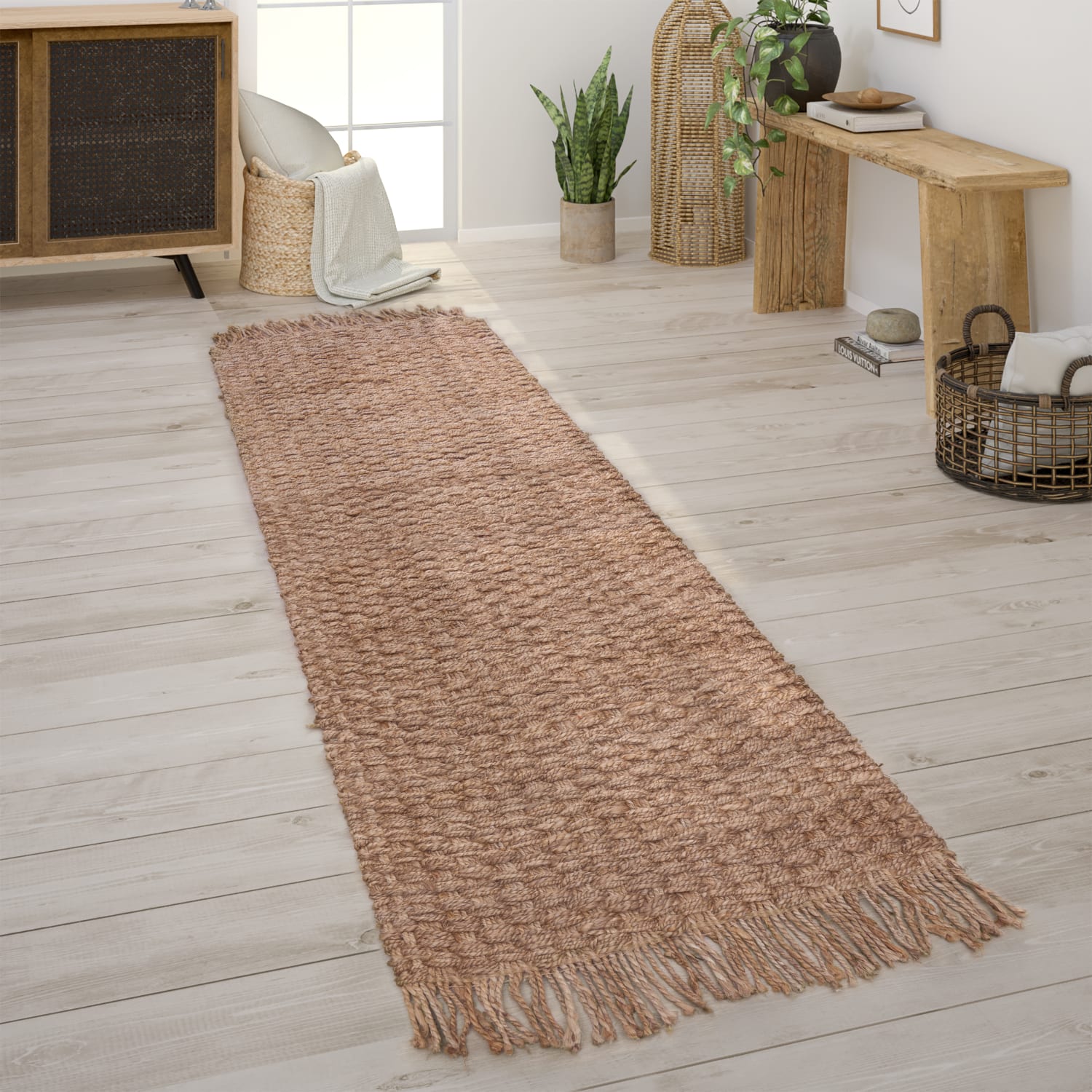 Skive 688 – vintage, 100% jute, weicher Teppich